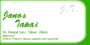 janos tapai business card